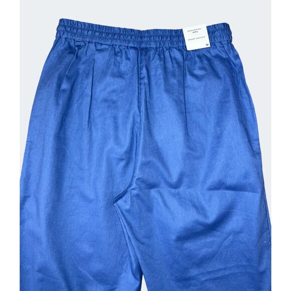 Banana Republic Poplin Relaxed Straight Ankle Pants Pull On Drawstring Blue M - Picture 4 of 15